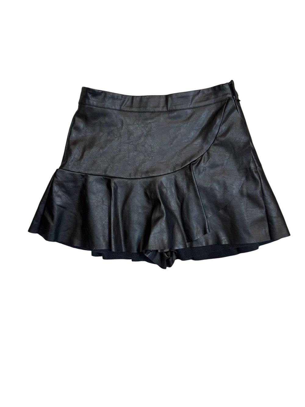 DO+BE Black Faux Leather Ruffle Skort Women’s Size Small Y2K Mini - Picture 5 of 9